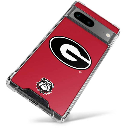 University of Georgia Logo Red Google Pixel 7a Clear Case